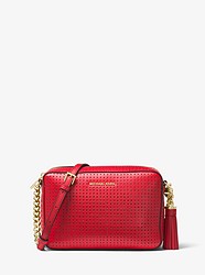 Ginny Perforated Leather Crossbody - BRIGHT RED - 32H7GGNM2I