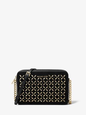 michael michael kors jet set large embellished leather crossbody