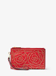 Adele Rose Studded Leather Smartphone Wallet - BRIGHT RED - 32H8GFDW4O