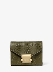 Whitney Small Deco Quilted Leather Chain Wallet - OLIVE - 32H8GWHC0T