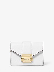 Whitney Small Leather Chain Wallet - OPTIC WHITE - 32H8GWHC1L