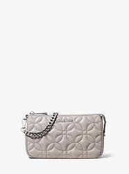 Medium Floral Quilted Leather Chain Pouch - PEARL GREY - 32H8SF9C6T