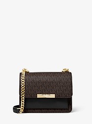 Jade Extra-Small Logo and Leather Crossbody Bag   - BROWN/BLK - 32H9GJ4C0B