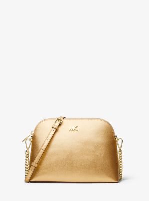michael kors large crossgrain leather dome crossbody bag