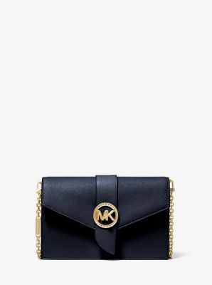 Sac à bandoulière convertible de taille moyenne en cuir - BLEU MARINE(BLEU) - Michael Kors