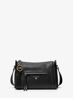 Grand sac à bandoulière Carine en cuir grainé - NOIR(NOIR) - Michael Kors