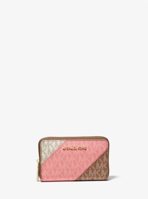 Voeding wimper overloop Michael Kors Small Color-block Logo Wallet In Pink | ModeSens