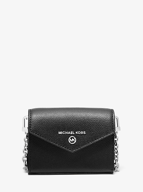 Très petit porte-cartes convertible en cuir grainé - NOIR(NOIR) - Michael Kors