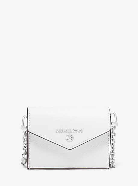 Très petit porte-cartes convertible en cuir grainé - BLANC OPTIQUE(BLANC) - Michael Kors