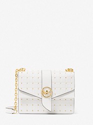 Greenwich Small Studded Quilted Faux Leather Crossbody Bag - OPTIC WHITE - 32S2GGRC5Y