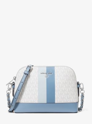 Michael Kors Large Logo Stripe Dome Crossbody Bag In Blue ModeSens