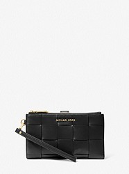 Adele Woven Leather Smartphone Wallet - BLACK - 32S3GJ6W4L
