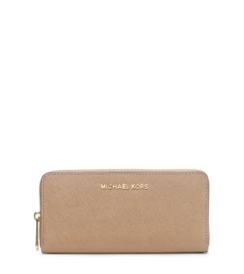 Jet Set Travel Saffiano Leather Continental Wallet by Michael Kors