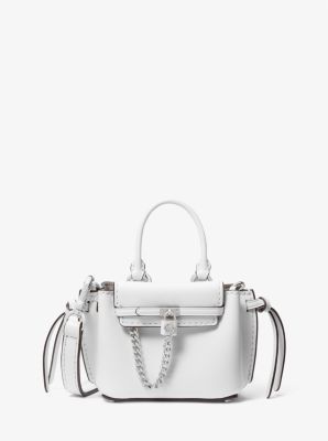 Michael Kors Hamilton Legacy Extra-small Leather Belted Satchel In White