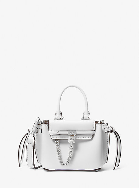 Michael Kors Hamilton Legacy Extra-small Leather Belted Satchel In White