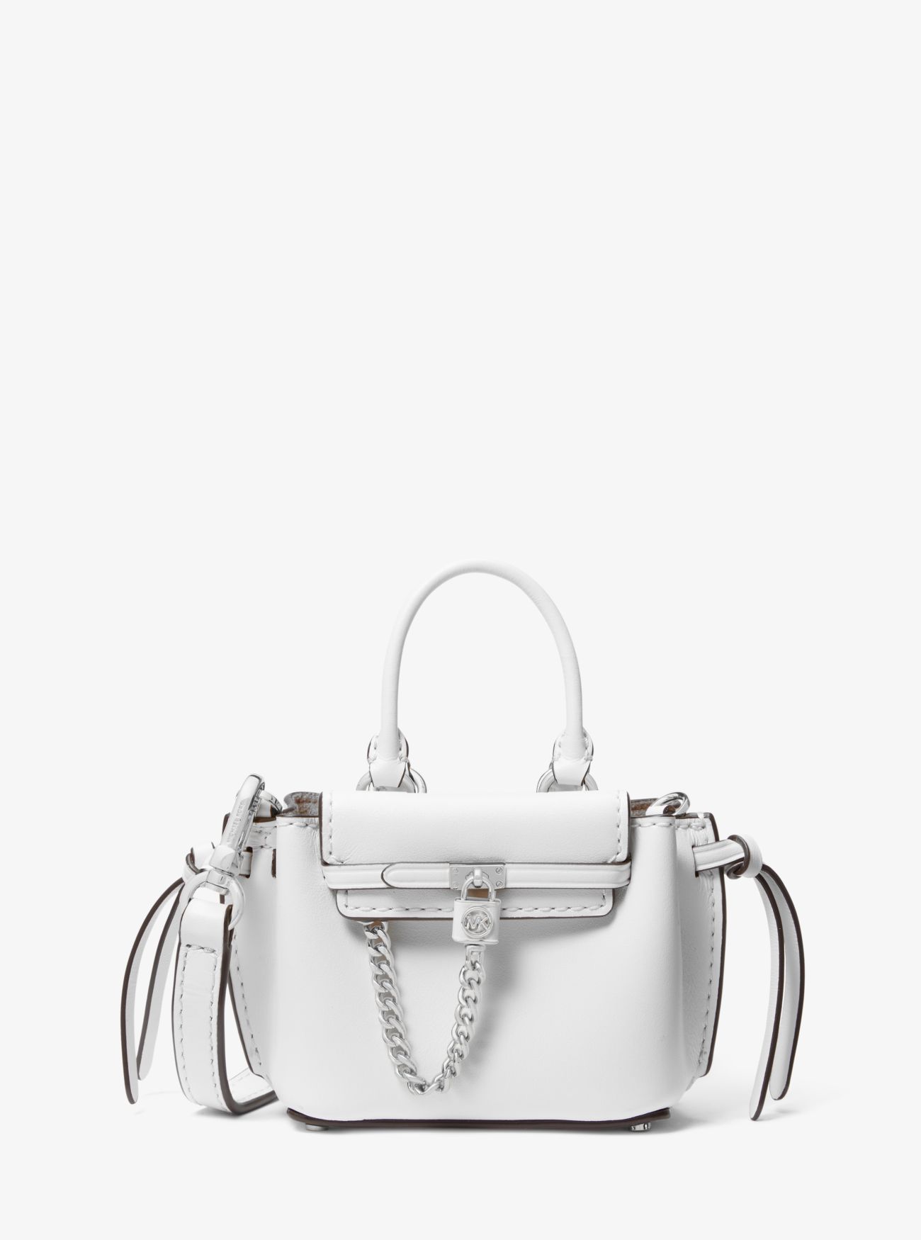 MK Hamilton Legacy Extra-Small Leather Belted Satchel - Optic White - Michael Kors