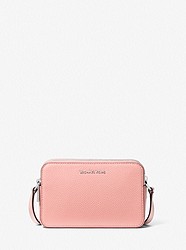 Jet Set Small Pebbled Leather Double Zip Camera Bag - PINK - 32S3SJ6C0T