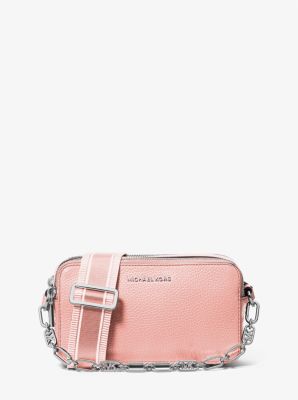 Petit sac pour appareil photo Jet Set en cuir grainé à double fermeture éclair