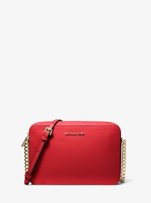 Grand sac à bandoulière Jet Set en cuir saffiano - ROUGE VIF(ROUGE) - Michael Kors