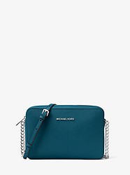Jet Set Travel Large Saffiano Leather Crossbody - LUXE TEAL - 32S4STVC3L