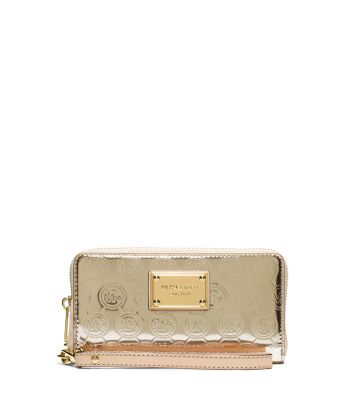 Jet Set Large Patent-Leather Smartphone Wristlet by Michael Kors