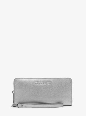 Jet Set Travel Metallic Leather Continental Wallet