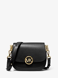 Lillie Small Leather Saddle Bag - BLACK - 32S9G0LC1L