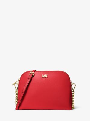 Grand sac à bandoulière en cuir grainé de forme arrondie - ROUGE VIF(ROUGE) - Michael Kors