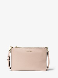 Large Pebbled Leather Double-Pouch Crossbody - SOFT PINK - 32S9GF5C4L
