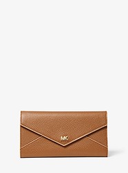 Large Two-Tone Pebbled Leather Envelope Wallet - ACRN/BUTTRNT - 32S9GF6E3T