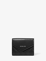 Small Quilted Leather Envelope Wallet - BLACK - 32S9SZLD5I