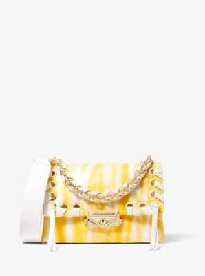 Très petit sac à bandoulière Cece en cuir à motif tie and dye - Bouton dor(JAUNE) - Michael Kors