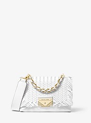 Cece Extra-Small Woven Leather Crossbody Bag - OPTIC WHITE - 32T0G0EC0O