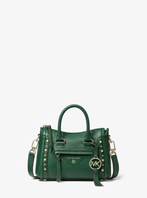 Shop Michael Kors Carine Extra-small Studded Pebbled Leather