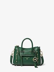 Carine Extra-Small Studded Pebbled Leather Crossbody Bag - MOSS - 32T0GCCC0L