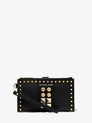 Adele Studded Saffiano Leather Smartphone Wallet - BLACK - 32T0GJ6W4L