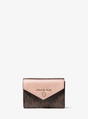 Jet Set Charm Small Logo and Leather Envelope Trifold Wallet