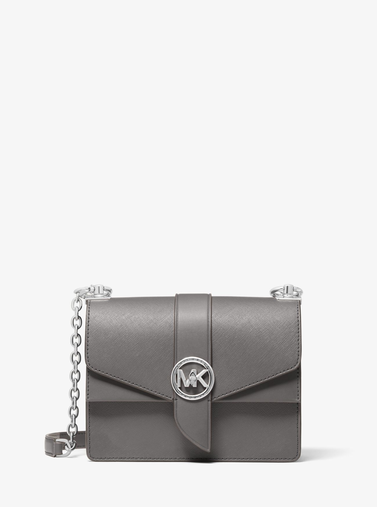 MK Greenwich Small Saffiano Leather Crossbody Bag - Heather Grey - Michael Kors