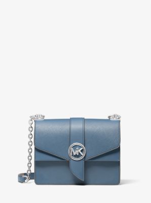 Michael Kors Greenwich Small Saffiano Leather Crossbody Bag In Blue |  ModeSens