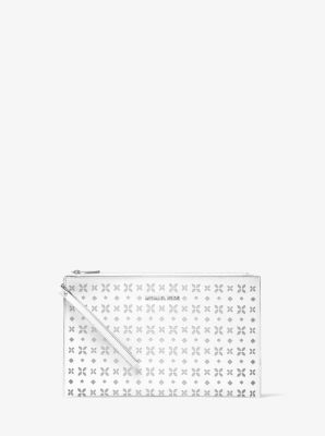 Jet Set Travel Extra-Large Perforated-Leather Clutch