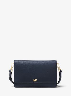 Sac à bandoulière convertible en cuir grainé - BLEU AMIRAL(BLEU) - Michael Kors