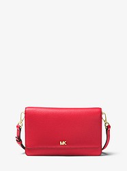 Pebbled Leather Convertible Crossbody Bag - BRIGHT RED - 32T8GF5C1L