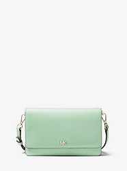 Pebbled Leather Convertible Crossbody Bag - PALE JADE - 32T8TF5C9T