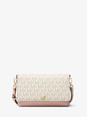 Michael kors logo and store leather convertible crossbody bag