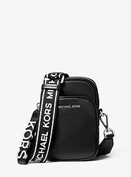 Small Leather Logo Tape Crossbody Bag - BLACK - 32T9SF5C1L