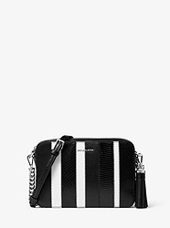 Ginny Medium Striped Leather Crossbody Bag - BLACK/WHITE - 32T9SF5M2T