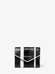 Small Striped Leather Envelope Wallet - BLACK/WHITE - 32T9SZLD5T