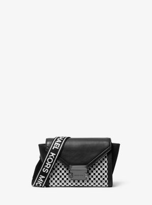 michael kors black and white checkered purse