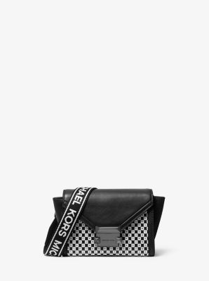 michael kors black and white checkered purse