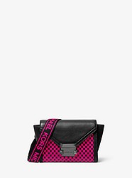 Whitney Mini Neon Checkerboard Logo Leather Convertible Crossbody Bag - BLACK/NEON PINK - 32T9UWHC5R